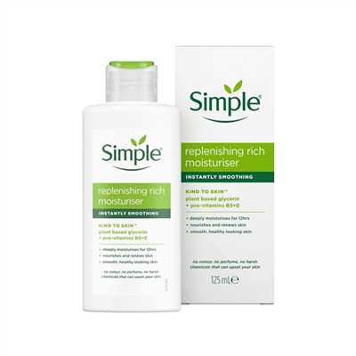 کرم آبرسان ریچ سیمپل مخصوص پوست نرمال خشک و حساس 125 میلsimple